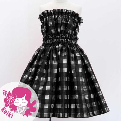 Hula Set up Keiki with Palaka Check Print / Luxury Collection / Black / Jp75bk