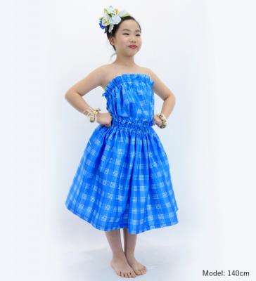 Hula Set up Keiki with palaka check / Luxury Collection / Blue / Jp75bl