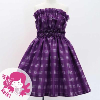 Hula Set up Keiki with Palaka Check Print / Luxury Collection / Dark Purple / Jp75dpu