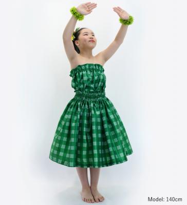Hula Set up Keiki with palaka check / Luxury Collection / Green / Jp75gr