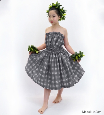 Hula Set up Keiki with Palaka Check Print / Luxury Collection / Gray / Jp75gy