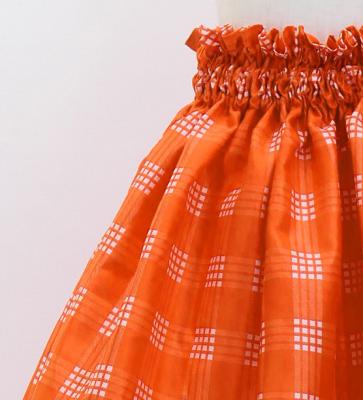 Hula Set up Keiki with Palaka Check Print / Luxury Collection / Orange / Jp75or