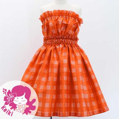Hula Set up Keiki with Palaka Check Print / Luxury Collection / Orange / Jp75or