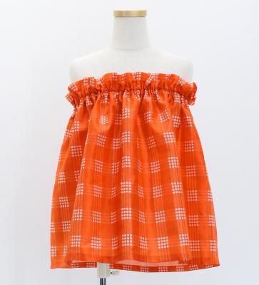 Hula Set up Keiki with Palaka Check Print / Luxury Collection / Orange / Jp75or