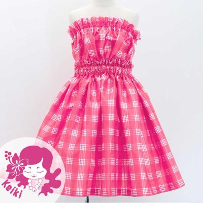 Hula Set up Keiki with Palaka Check Print / Luxury Collection / Pink / Jp75pi
