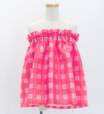 Hula Set up Keiki with Palaka Check Print / Luxury Collection / Pink / Jp75pi