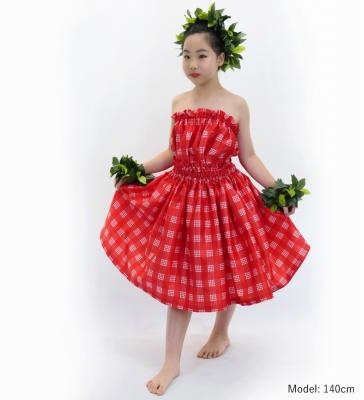 Hula Set up Keiki with palaka check / Luxury Collection / Red / Jp75rd