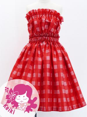 Hula Set up Keiki with palaka check / Luxury Collection / Red / Jp75rd