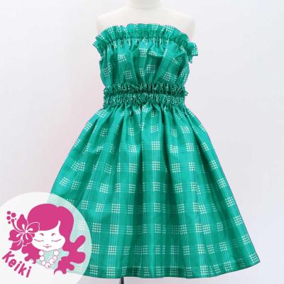 Hula Set up Keiki with Palaka Check Print / Luxury Collection / Turquoise Blue / Jp75tbl