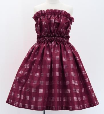 Hula Set up Keiki with Palaka Check Print / Luxury Collection / Wine / Jp75wi
