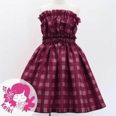 Hula Set up Keiki with Palaka Check Print / Luxury Collection / Wine / Jp75wi