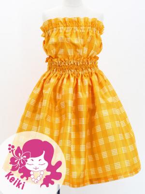 Hula Set up Keiki with palaka check / Luxury Collection / Yellow / Jp75ye