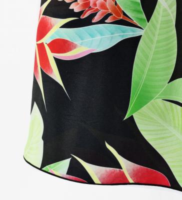 Hula Kids Cape Long Dress with Heliconia Print / Luxury Collection / Black / Jp76bk