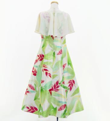 Hula Kids Cape Long Dress with Heliconia Print / Luxury Collection / Cream / Jp76cr