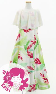 Hula Kids Cape Long Dress with Heliconia Print / Luxury Collection / Cream / Jp76cr