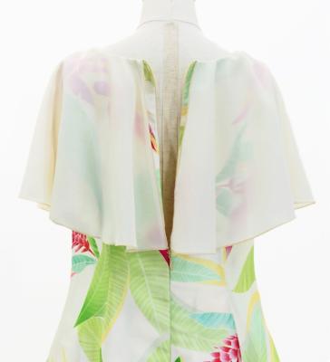 Hula Kids Cape Long Dress with Heliconia Print / Luxury Collection / Cream / Jp76cr