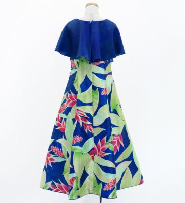 Hula Kids Cape Long Dress with Heliconia Print / Luxury Collection / Navy / Jp76nv
