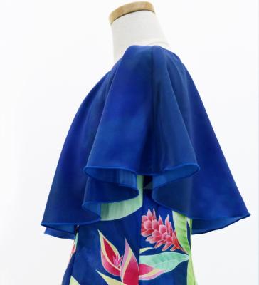 Hula Kids Cape Long Dress with Heliconia Print / Luxury Collection / Navy / Jp76nv