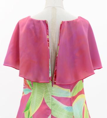 Hula Kids Cape Long Dress with Heliconia Print / Luxury Collection / Pink / Jp76pi
