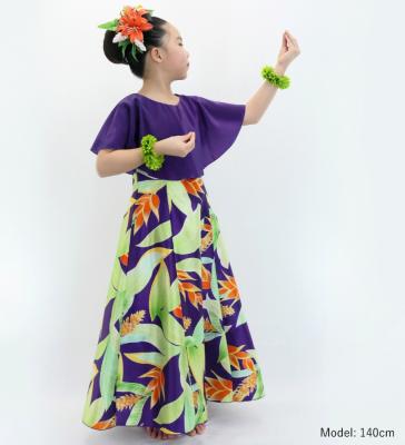 Hula Kids Cape Long Dress with Heliconia Print / Luxury Collection / Purple / Jp76pu