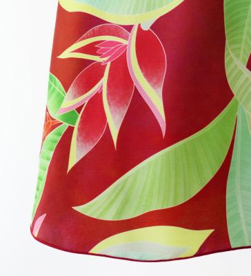 Hula Kids Cape Long Dress with Heliconia Print / Luxury Collection / Red / Jp76rd