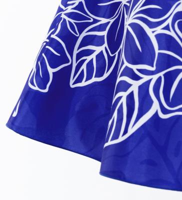 Hula Kids Shantung Dress with Plumeria Print / Luxury Collection / Blue / Jp77bl