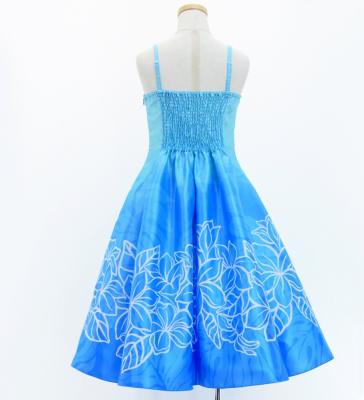 Hula Kids Shantung Dress with Plumeria Print / Luxury Collection / Light Blue / Jp77lbl