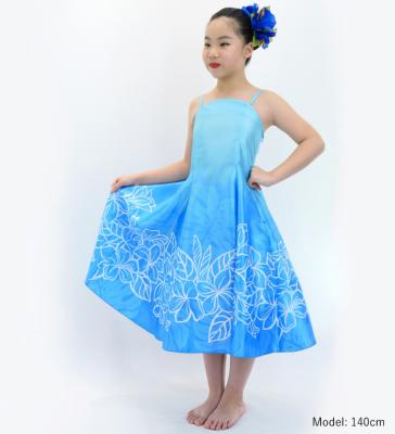 Hula Kids Shantung Dress with Plumeria Print / Luxury Collection / Light Blue / Jp77lbl