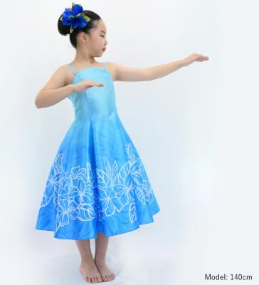 Hula Kids Shantung Dress with Plumeria Print / Luxury Collection / Light Blue / Jp77lbl