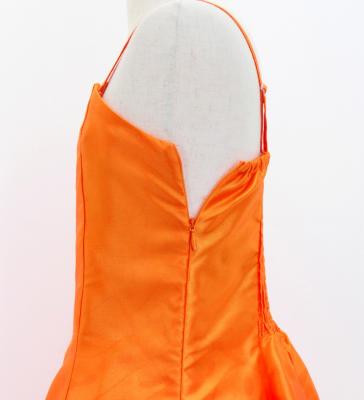 Hula Kids Shantung Dress with Plumeria Print / Luxury Collection / Orange / Jp77or