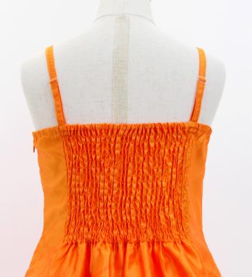 Hula Kids Shantung Dress with Plumeria Print / Luxury Collection / Orange / Jp77or