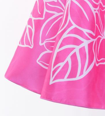 Hula Kids Shantung Dress with Plumeria Print / Luxury Collection / Pink / Jp77pi