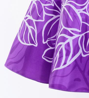 Hula Kids Shantung Dress with Plumeria Print / Luxury Collection / Purple / Jp77pu