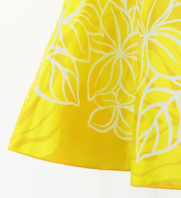 Hula Kids Shantung Dress with Plumeria Print / Luxury Collection / Yellow / Jp77ye