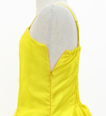 Hula Kids Shantung Dress with Plumeria Print / Luxury Collection / Yellow / Jp77ye