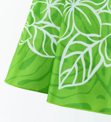 Hula Kids Shantung Dress with Plumeria Print / Luxury Collection / YellowGreen / Jp77yegr