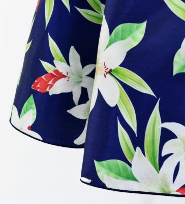 Hula Kids Frill Sleeve Long Dress with Lily Print / Luxury Collection / Navy / Jp79nv