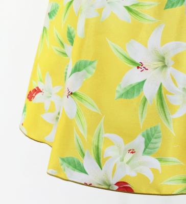 Hula Kids Frill Sleeve Long Dress with Lily Print / Luxury Collection / Yellow / Jp79ye