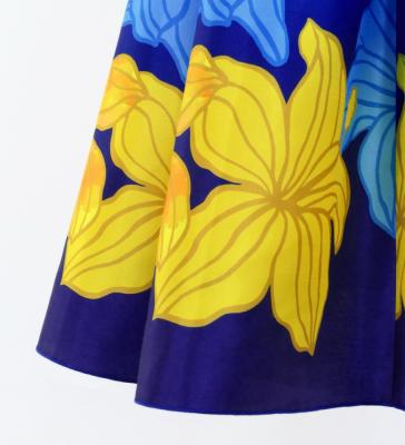 Hula Kids Midi Dress with Hibiscus Print / Luxury Collection / Blue / Jp80bl