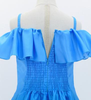 Hula Kids Midi Dress with Hibiscus Print / Luxury Collection / Blue / Jp80bl