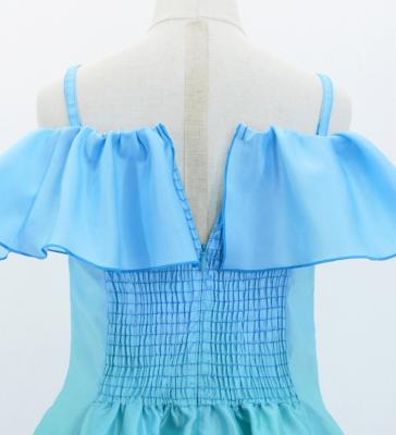 Hula Kids Midi Dress with Hibiscus Print / Luxury Collection / Light Blue / Jp80lbl