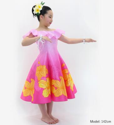 Hula Kids Midi Dress with Hibiscus Print / Luxury Collection / Pink / Jp80pi