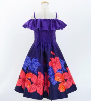 Hula Kids Midi Dress with Hibiscus Print / Luxury Collection / Purple / Jp80pu