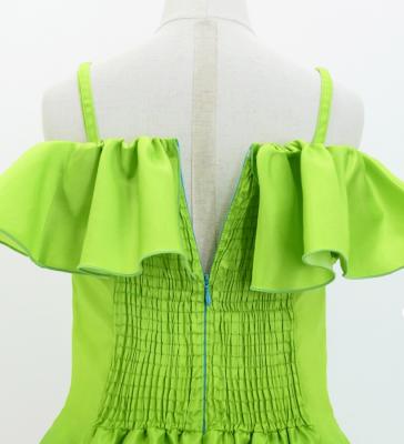 Hula Kids Midi Dress with Hibiscus Print / Luxury Collection / Yellow green / Jp80yegr