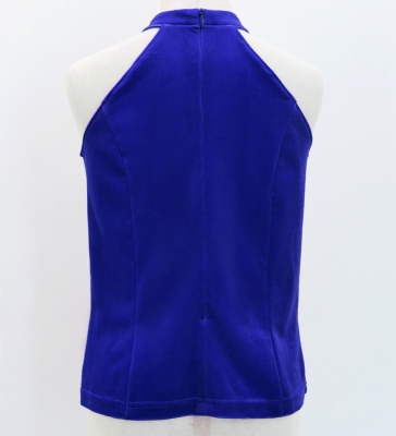 Hula Kids  American Armhole Blouse with Velvet Keiki / Royal Blue / Jp82rbl