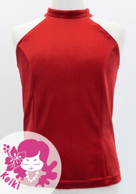 Hula Kids  American Armhole Blouse with Velvet Keiki / Dark Red 2 / Jp82drd2