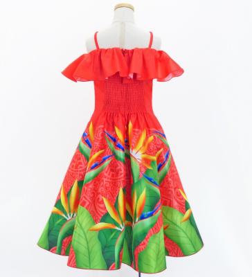 Hula Kids Midi Dress with Strelitzia Print / Luxury Collection / Red / Jp85rd