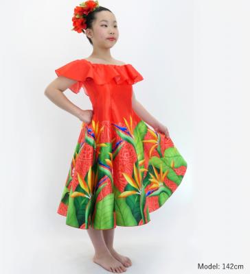Hula Kids Midi Dress with Strelitzia Print / Luxury Collection / Red / Jp85rd