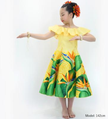 Hula Kids Midi Dress with Strelitzia Print / Luxury Collection / Yellow / Jp85ye