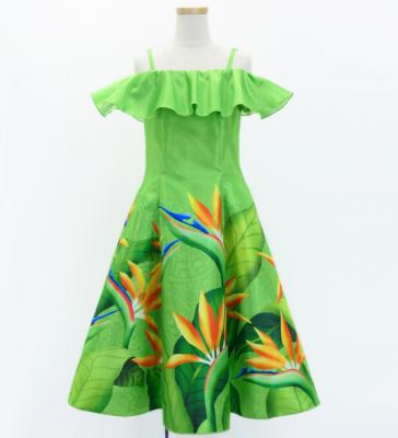 Hula Kids Midi Dress with Strelitzia Print / Luxury Collection / Yellow green / Jp85yegr